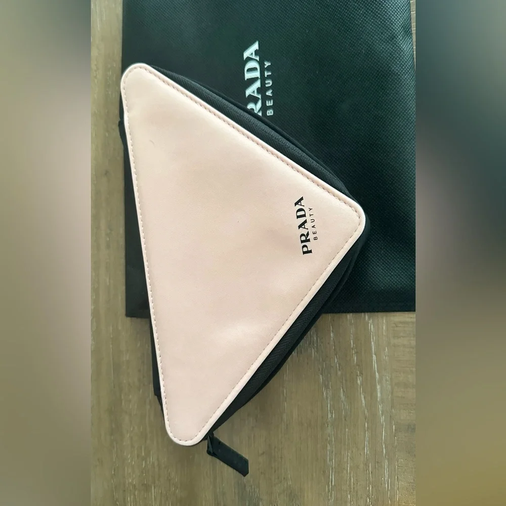 Prada Black and Cream Triangle Pouch - Picture 2 of 3